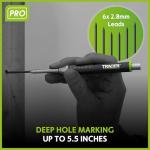 Tracer Pro Series Aluminium Deep Hole Construction Pencil with 6 x Replacement Leads and Site Holsters. All-in-one Marking Kit