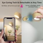 Battery Operated Wall Light, LED Wall Lamp with 360°Adjustable Lighting Indoor Wall Light with 3 Color Modes 3 Brightness Levels Touch Control, Wall Mounted Lamp for Bedroom Reading Bedside-1Pack