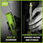 Tracer Pro Series Aluminium Deep Hole Construction Pencil with 6 x Replacement Leads and Site Holsters. All-in-one Marking Kit