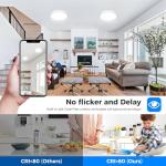 Peasur Bathroom Light Ø22cm, 18W 1800LM LED Ceiling Light, 3000K/3500K/4000K/5000K/6500K 5 Color Temperature, IP54 Waterproof, Round, Modern Flush Ceiling Lighting for Bathroom, Kitchen, Bedroom