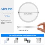 Peasur Bathroom Light Ø22cm, 18W 1800LM LED Ceiling Light, 3000K/3500K/4000K/5000K/6500K 5 Color Temperature, IP54 Waterproof, Round, Modern Flush Ceiling Lighting for Bathroom, Kitchen, Bedroom