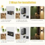 Suright LED Wall Light with Motion Sensor, Rechargeable Lamp with 3 Lighting Modes (AUTO/Off/ON), 3000K Warm White Battery Operated Light for Living Room, Bedroom, Stairs, Hallway, Black