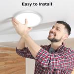 Peasur Bathroom Light Ø22cm, 18W 1800LM LED Ceiling Light, 3000K/3500K/4000K/5000K/6500K 5 Color Temperature, IP54 Waterproof, Round, Modern Flush Ceiling Lighting for Bathroom, Kitchen, Bedroom