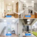 Peasur Bathroom Light Ø22cm, 18W 1800LM LED Ceiling Light, 3000K/3500K/4000K/5000K/6500K 5 Color Temperature, IP54 Waterproof, Round, Modern Flush Ceiling Lighting for Bathroom, Kitchen, Bedroom