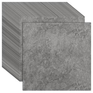 CYEER 40Pcs Vinyl Floor Tiles Self Adhesive, 30x 30cm Peel and Stick Grey Self Adhesive Floor Tiles Marble Effect, Waterproof Vinyl Flooring Stick On for Bathroom Kitchen Living Room