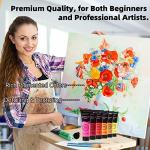 Acrylic Paint Set, 24 x 36 ml Painting Set with 10 Brushes for Canvas, Wood, Paper, Ceramic, Waterproof Paints with Vivid Colour for Artists, Beginners, Children