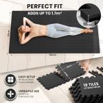 Interlocking Soft Foam Floor Mat - 18 Pieces Protective Gym Flooring Set, Exercise Mats EVA Puzzle Rubber Tiles, Ground Surface Protection Workout Underlay Matting Sports Pool Home Fitness Garage