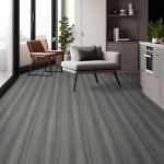 Vinyl Flooring Self Adhesive Floor Planks, Floor Tiles Self Adhesive Waterproof Peel and Stick for Kitchen Bathroom Living Room Dark Grey Wood PVC 30x300cm/Roll