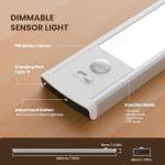 TANSOOL+ 20cm Under Cabinet Kitchen Lights, Motion Sensor Lights Indoor, USB-C Rechargeable LED Wardrobe Lights for Kitchen, Bedroom, Hallway, Stairs - 2 Pack