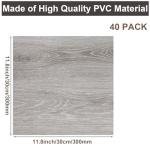 YAYODS 40 Pack Grey Wood Effect Floor Tile Vinyl Flooring, 30x30cm Self Adhesive Flooring Stickers, Waterproof Peel and Stick Floor Tile for Kitchen Bathroom Living Room and Floor Planks