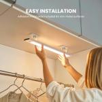 TANSOOL+ 20cm Under Cabinet Kitchen Lights, Motion Sensor Lights Indoor, USB-C Rechargeable LED Wardrobe Lights for Kitchen, Bedroom, Hallway, Stairs - 2 Pack