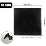 YAYODS 40 Pack Self Adhesive Floor Tile Vinyl Flooring, 30x30cm Black Marble Effect Flooring Stickers, Waterproof Peel and Stick Floor Tile for Kitchen Bathroom Living Room and Floor Planks