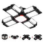 200W LED Garage Light 1 Pack - 20000LM 6500K Deformable Ceiling Lighting Fixture with 12 Adjustable Panels - E26/E27 Bay Light for Garage | Basement | Shop | Workshop | Barn | Warehouse Energy Save