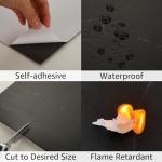 YAYODS 40 Pack Self Adhesive Floor Tile Vinyl Flooring, 30x30cm Black Marble Effect Flooring Stickers, Waterproof Peel and Stick Floor Tile for Kitchen Bathroom Living Room and Floor Planks