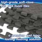 Harbour Housewares Gym Flooring Mats - 60 x 60cm - Pack of 24 Large Black Heavy Duty EVA Non-Slip Rubber Matting Floor Tiles for Exercise, Home, Garage, Pool, Treadmill, Workout Equipment