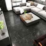 YAYODS 40 Pack Self Adhesive Floor Tile Vinyl Flooring, 30x30cm Black Marble Effect Flooring Stickers, Waterproof Peel and Stick Floor Tile for Kitchen Bathroom Living Room and Floor Planks