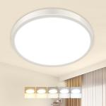 Peasur Bathroom Light, 3000K/3500K/4000K/5000K/6500K 5 Color Temperature LED Ceiling Light, 15W 1500LM, IP54 Waterproof, Round, Small, Modern, Flush Ceiling Light for Bathroom, Kitchen, Bedroom, White