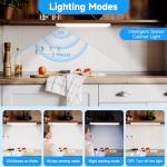 Haokiang 2Pack Under Cabinet Kitchen Lights White 39 LED Under Cupboard Kitchen Lights 24cm USB Rechargeable Light,1500mAh Magnetic Strip Light, 6500K Dimmable Motion Sensor Lights Indoor,Stairs