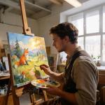 WINSONS Acrylic Paints Set - 24 Colours Fabric Paint for Canvas, Ceramic, Crafts, Fabric, Wood, Paper, Rock Painting - Non Toxic, Vibrant Pigments for Beginners, Students - Art Supplies (12ml Each)