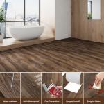 Warmiehomy Peel and Stick Floor Tiles 36 PCS 5㎡ Floor Tiles Self Adhesive Wood Grain Vinyl Flooring 36x6 Inch Waterproof Self Adhesive Floor Tile for Bedroom, Living Room, Kitchen(Walnut)