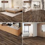 Warmiehomy Peel and Stick Floor Tiles 36 PCS 5㎡ Floor Tiles Self Adhesive Wood Grain Vinyl Flooring 36x6 Inch Waterproof Self Adhesive Floor Tile for Bedroom, Living Room, Kitchen(Walnut)