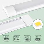 muzha 2 Packs LED Batten Lights，PC Body， 4FT 36W 4000k 3600lm,Low Profile Wall or Ceiling Surface Mounted Fitting for Home/Workshop/Office/School Restaurant (4FT)