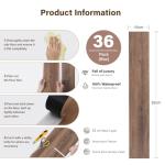 Warmiehomy Peel and Stick Floor Tiles 36 PCS 5㎡ Floor Tiles Self Adhesive Wood Grain Vinyl Flooring 36x6 Inch Waterproof Self Adhesive Floor Tile for Bedroom, Living Room, Kitchen(Walnut)