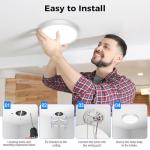 Peasur Bathroom Light, 3000K/3500K/4000K/5000K/6500K 5 Color Temperature LED Ceiling Light, 15W 1500LM, IP54 Waterproof, Round, Small, Modern, Flush Ceiling Light for Bathroom, Kitchen, Bedroom, White