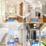 Peasur Bathroom Light, 3000K/3500K/4000K/5000K/6500K 5 Color Temperature LED Ceiling Light, 15W 1500LM, IP54 Waterproof, Round, Small, Modern, Flush Ceiling Light for Bathroom, Kitchen, Bedroom, White