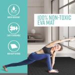 Exercise Foam Mat - Anti fatigue Protective Interlocking Puzzle EVA Floor Tiles with Edges - Gym Flooring Mats - Non slip Rubber Cushion for Underlay (Black, 16 Tiles (64 Square Feet))