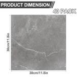 CYEER 40 PCS Vinyl Floor Tiles Self Adhesive, 30x30cm Grey Peel and Stick Grey Self Adhesive Floor Tiles Marble Effect, Waterproof Sticky Vinyl Flooring Tile Stick on for Bathroom Kitchen Living Room