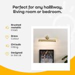 MiniSun | Gemini Adjustable Antique Brass Mains Powered Twin Picture Wall Light | Hardwired Picture & Display Lights, Home Décor & Improvement Essential | Includes LED Bulbs | Mains Wired