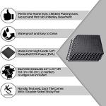 ComFy Mat Gym Flooring Mat, Foam Exercise Mats, Interlocking Puzzle EVA Floor Tiles, Non slip Rubber Cushion For Home Workout, Bonus Adhesives,24"X24"(60x60cm) Black 4 TILES (16 Square Feet)