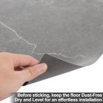 CYEER 40 PCS Vinyl Floor Tiles Self Adhesive, 30x30cm Grey Peel and Stick Grey Self Adhesive Floor Tiles Marble Effect, Waterproof Sticky Vinyl Flooring Tile Stick on for Bathroom Kitchen Living Room