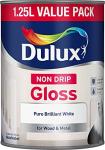 Dulux Non Drip Gloss 1.25L Pure Brilliant White (670317)