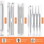 Blackhead Remover Tool Kit, IUMAKEVP 15 PCS Professional Stainless Steel Pimple Popper Comedone Extractor Tools for Removing Pimple, Blackheads, Zit on Face - Acne Removal Kit with Metal Case(Silvery)