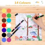 VynyQoo 14 Colours Acrylic Paint Pens Set, Dual Tip Acrylic Markers, acrylic Pens for Rock Painting with 0.5cm Extra Fine Tip, Water Based Colouring pens for Wood Glass Ceramic Fabric for Adults Kids