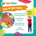 Paint Pop - Paint Sticks For Kids - 20 Pack Assorted Colours & Fun Storage Tub - Twist & Paint, Mess-Free, Fast Drying Action, Easy Clean Up, Vibrant Colours, Multi-Surface