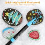 VynyQoo 14 Colours Acrylic Paint Pens Set, Dual Tip Acrylic Markers, acrylic Pens for Rock Painting with 0.5cm Extra Fine Tip, Water Based Colouring pens for Wood Glass Ceramic Fabric for Adults Kids