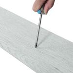 INMOZATA 36Pcs Self-Adhesive PVC Flooring Planks Floorboard Planks Waterproof Floor Stickers for Kitchen Bathroom Home Floor Tile (Light Grey)