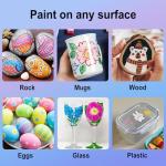 STATIONERY ISLAND Permanent Acrylic Paint Pens 24 Colours – Dual Tip Markers for Rock, Pumpkin, Stone, Glass, Ceramic, Wood & Fabric – Fine & Brush Tip Water Based Paint Pens for Halloween Crafts