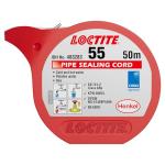 LOCTITE 55 Pipe Thread Sealant, Non Curing Thread Sealant for Plumbing Pipes and Fittings, Reliable Fast Action Pipe Sealant for Metal and Plastic, 50m