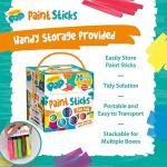 Paint Pop - Paint Sticks For Kids - 20 Pack Assorted Colours & Fun Storage Tub - Twist & Paint, Mess-Free, Fast Drying Action, Easy Clean Up, Vibrant Colours, Multi-Surface