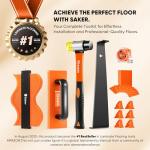 Saker 65-Piece Wood Flooring Installation Kit with 60 Flooring Spacers, Tapping Block with Handle, Pull Bar, 10" Contour Gauge, Rubber Mallet, Tape Measure