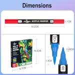 STATIONERY ISLAND Permanent Acrylic Paint Pens 24 Colours – Dual Tip Markers for Rock, Pumpkin, Stone, Glass, Ceramic, Wood & Fabric – Fine & Brush Tip Water Based Paint Pens for Halloween Crafts