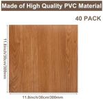 YAYODS 40 Pack Self Adhesive Floor Tile Vinyl Flooring, 30x30cm Wood Effect Flooring Stickers, Waterproof Peel and Stick Floor Tile for Kitchen Bathroom Living Room and Floor Planks