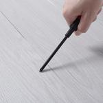 INMOZATA 36Pcs Self-Adhesive PVC Flooring Planks Floorboard Planks Waterproof Floor Stickers for Kitchen Bathroom Home Floor Tile 91.5 X 15.2CM (White Grey)