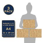 3 Sheets Self-Adhesive Flooring for Dollhouse 1:12 Scale (Herringbone Parquet)