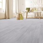 INMOZATA 36Pcs Self-Adhesive PVC Flooring Planks Floorboard Planks Waterproof Floor Stickers for Kitchen Bathroom Home Floor Tile 91.5 X 15.2CM (White Grey)