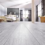 INMOZATA 36Pcs Self-Adhesive PVC Flooring Planks Floorboard Planks Waterproof Floor Stickers for Kitchen Bathroom Home Floor Tile 91.5 X 15.2CM (White Grey)